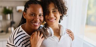 Mother and teenage son