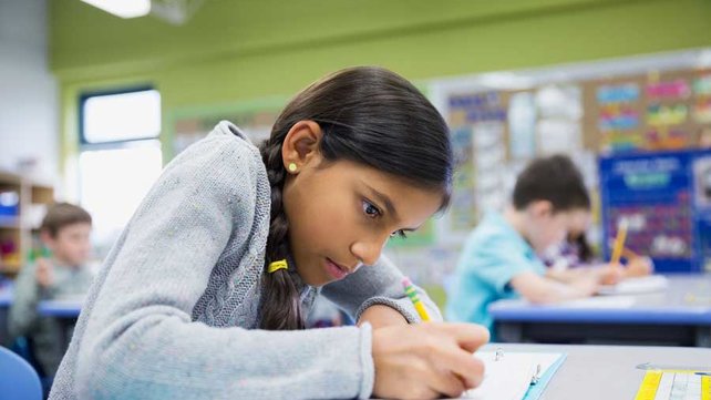 Adolescent girl in school